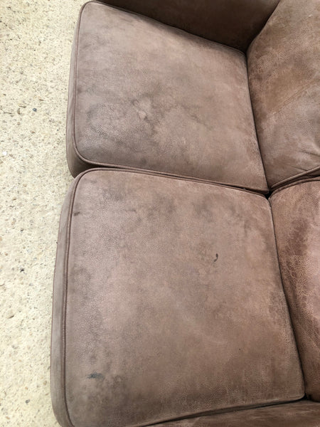 Taupe Faux Suede Two Seater Sofa