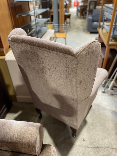 Beige Wingback Armchair