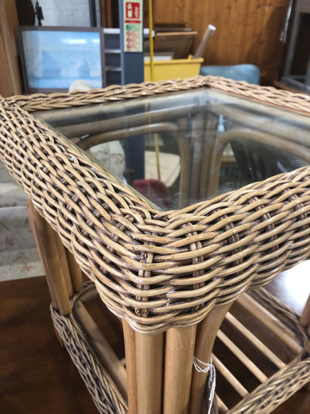 Bamboo & Glass Side Table