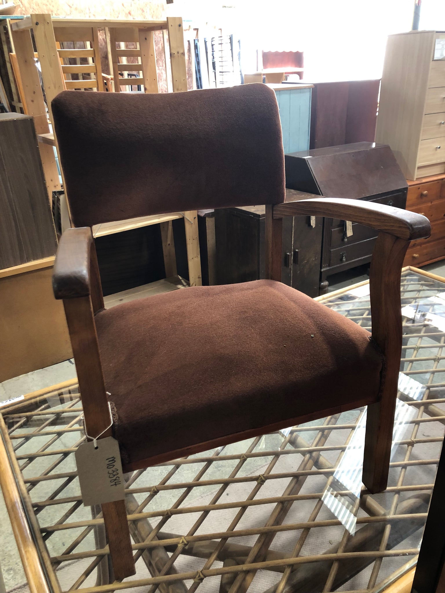 Brown Velvet Nursing Chair