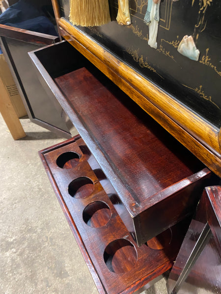 Chinese Style Lacquered Drinks Cabinet