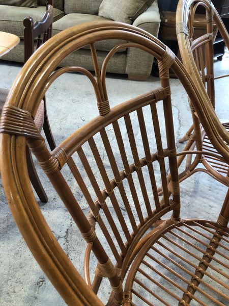 Pair of Bamboo Cane Armchairs