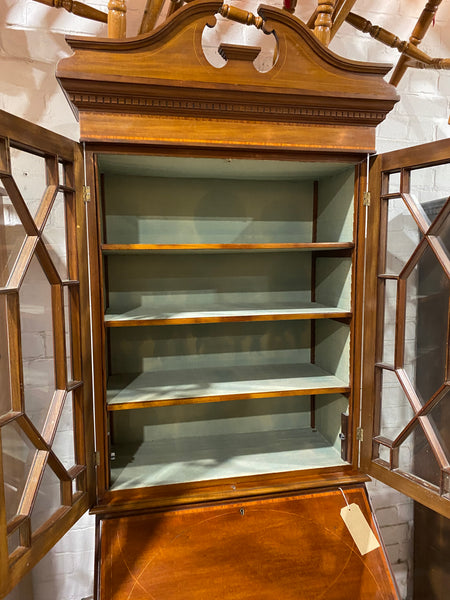 Mahogany Bureau and Display Cabinet
