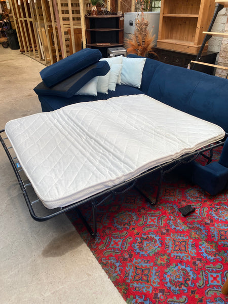 Blue Corner Sofa Bed