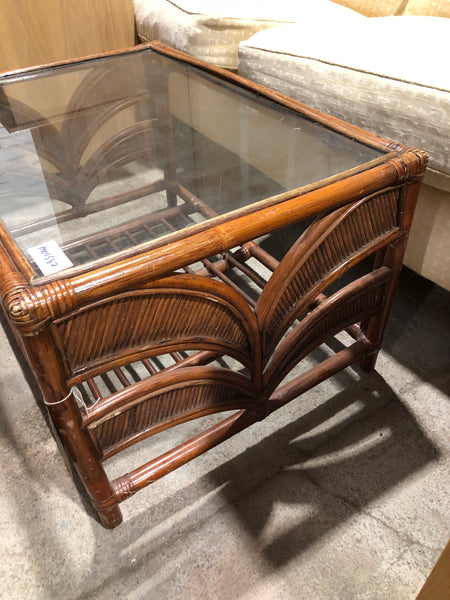 Cane & Glass Coffee Table