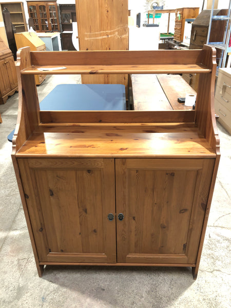 Pine IKEA Cupboard with Shelf Above