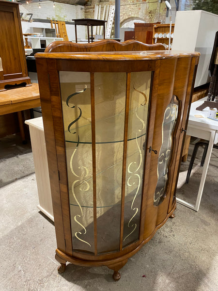 Art Deco Walnut Display Cabinet