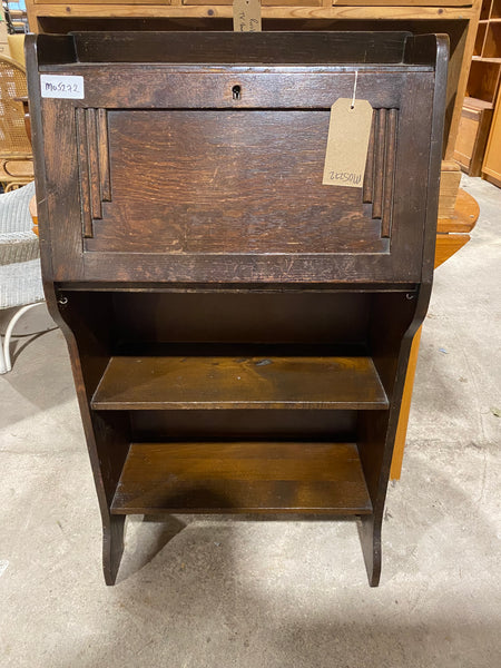 Narrow Vintage Oak Bureau