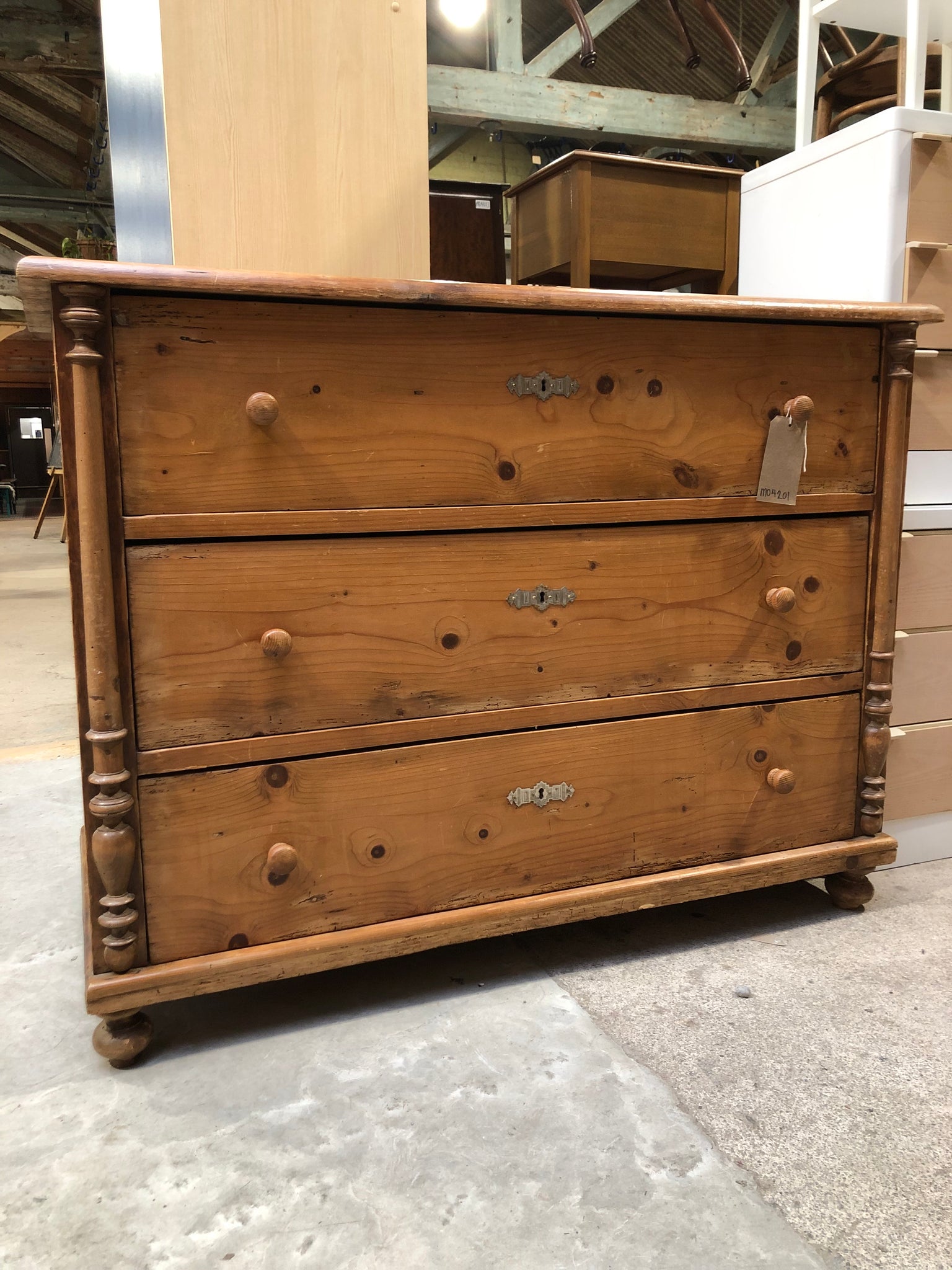 Rustic Vintage Pine Chest of Drawers