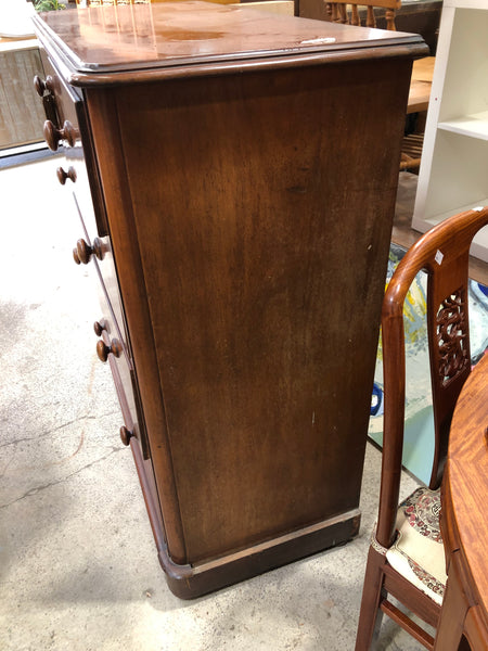 Flamed Mahogany 2 over 3 Chest of Drawers