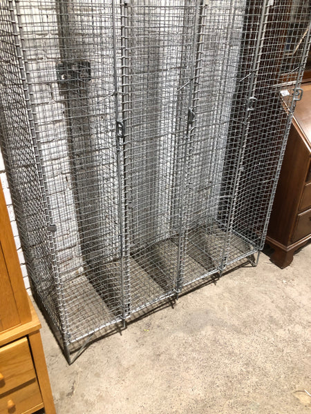 Vintage Galvanised Mesh School Locker