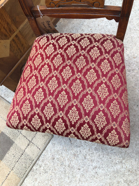 Antique Oak Red Dining Chair
