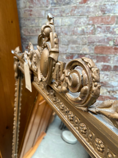 Large Gilt Framed Over Mantle Mirror