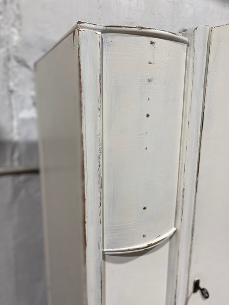Vintage White Painted Single Wardrobe