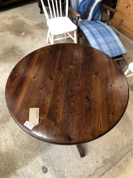 Round Stained Pine Dining Table - GHC
