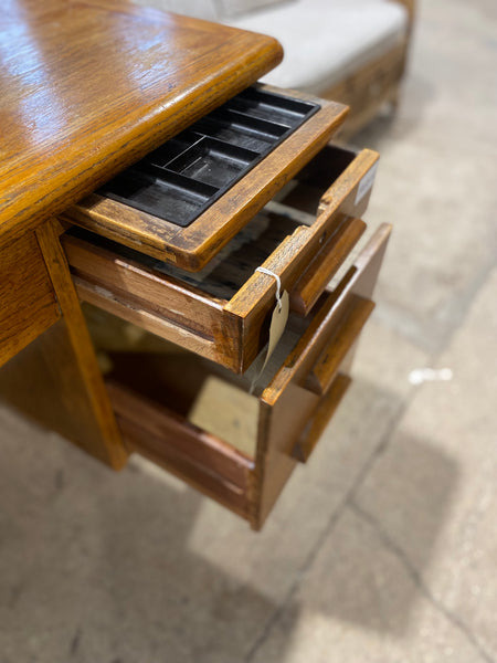 Vintage Oak Knee Hole Abbess Desk