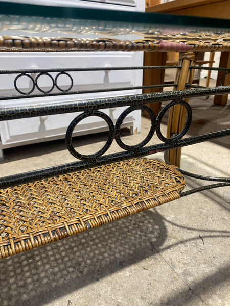 Glass & Wicker Coffee Table