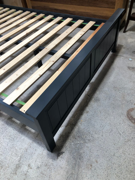 Blue Wooden Double Bed - REF
