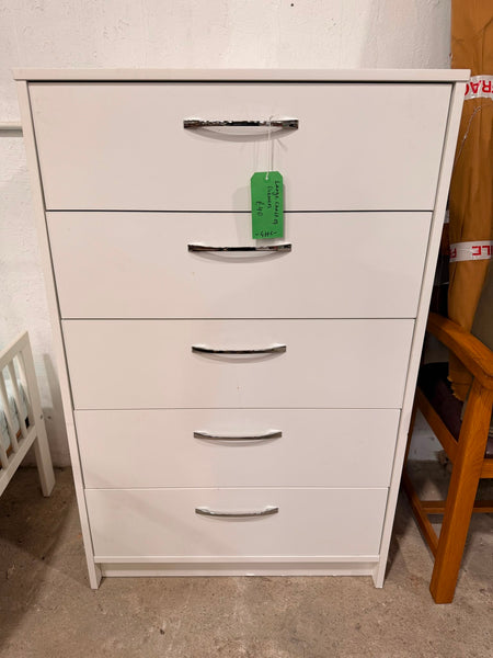 GHC - REF - White Chest of Five Drawers
