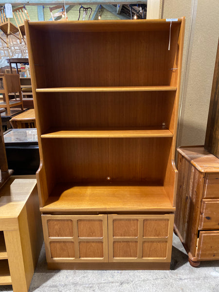 Teak Nathan Bookcase with Cupboard