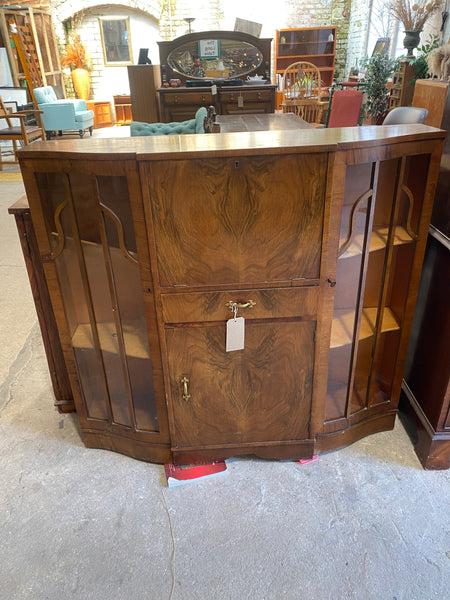Art Deco Style Walnut Side-by-Side Secretary Bureau