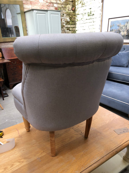Beige Buttonback Bedroom Chair