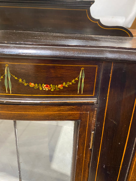 Edwardian Bow Glass-Front Display Cabinet