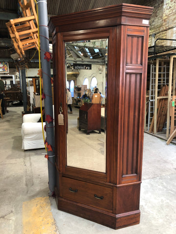 Antique Mahogany Corner Coat Cupboard