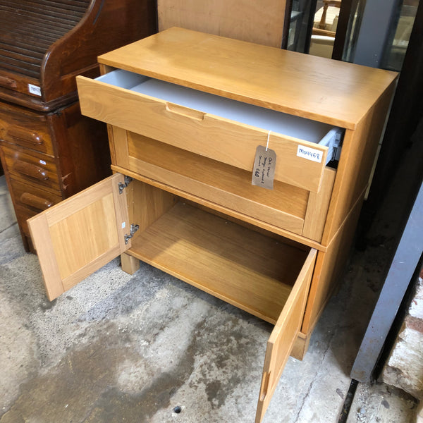 Oak Veneer Storage Cupboard & Drawers