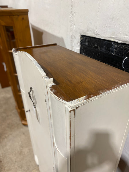 Vintage White Painted Single Wardrobe