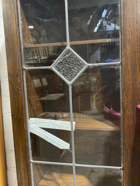 Tall Oak Bureau Display Cabinet