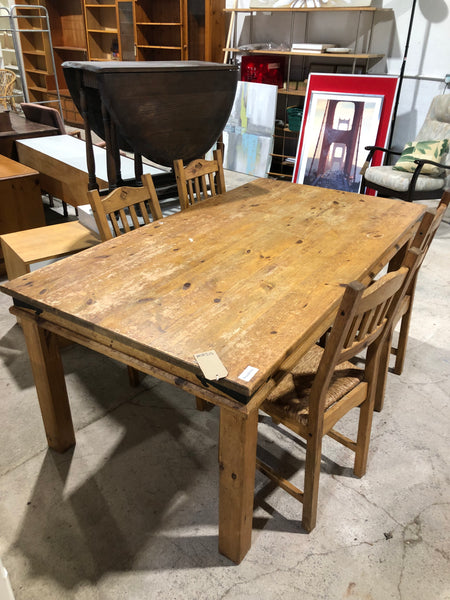 Solid Pine Dining Table & 4 Chairs