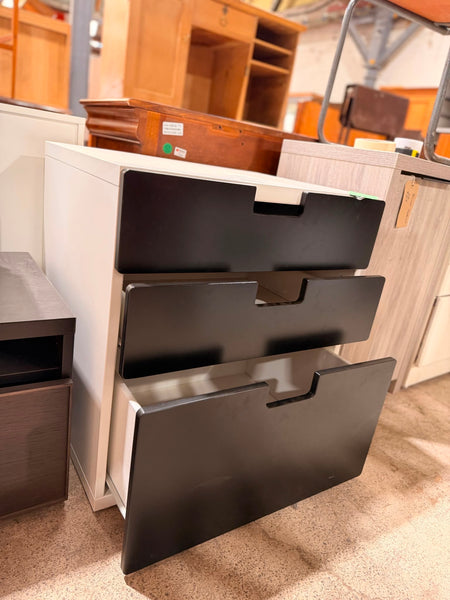 REF - Black IKEA Chest of Three Drawers
