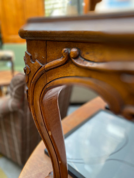 Carved Wicker Top Coffee Table