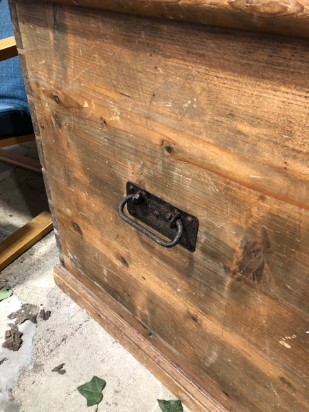 Waxed Victorian Pine Blanket Box