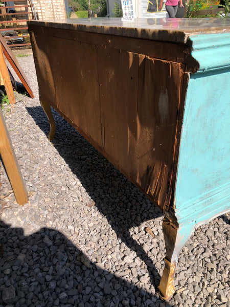 Marble Topped Blue Painted Sideboard (PROJECT)