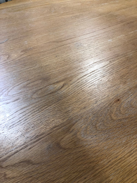 Round Wooden/Grey Dining Table & 4 Chairs - REF