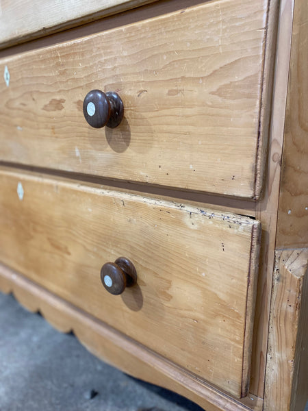 Large Rustic Pine Chest of Drawers