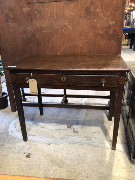 Antique Oak Inlaid Console Table