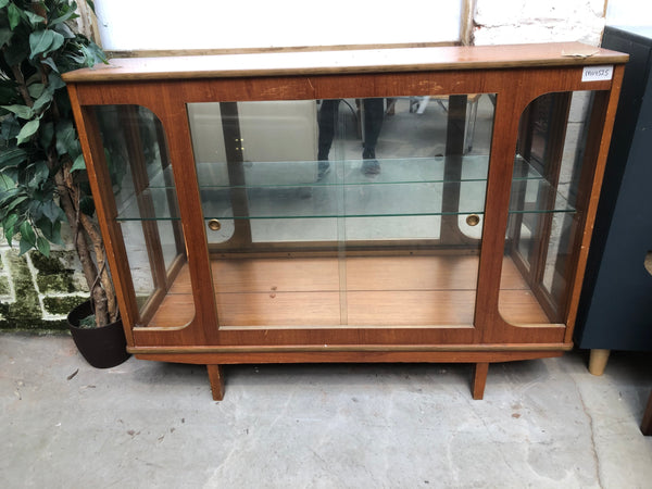 Vintage Teak  Glass Display Cabinet