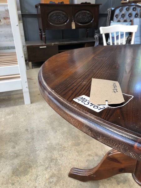 Round Stained Pine Dining Table - GHC