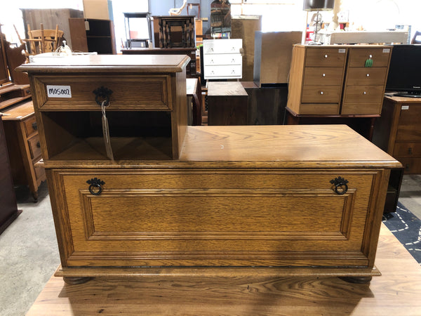 Oak Veneer Telephone Seat