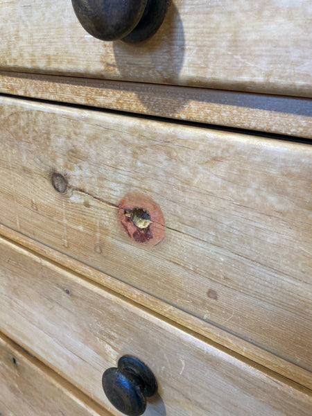 Rustic Pitch Pine Chest of Drawers