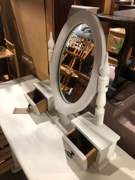 White Painted Dressing Table & Mirror
