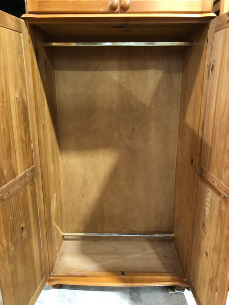 Pine Wardrobe with Top Cupboard