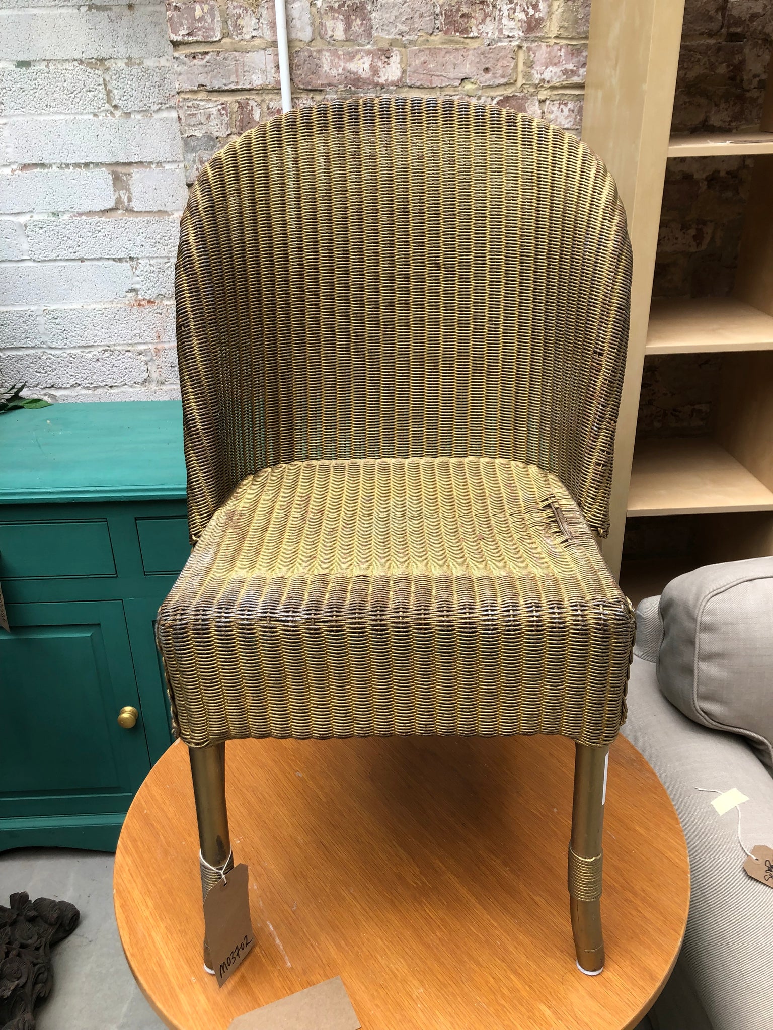 Gold Lloyd Loom Style Bedroom Chair