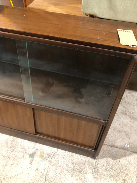 GHC - Mid Century Sliding Glass Display Bookcase with Cupboard