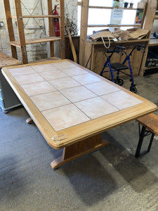 GHC - Large Tiled Top Oak Dining Table