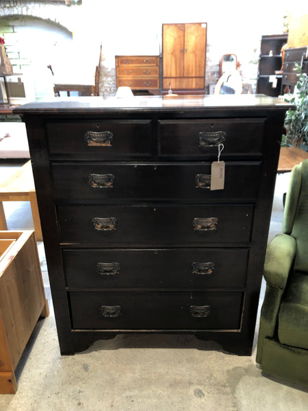 Dark Pine Tallboy 2 over 4 Chest of Drawers