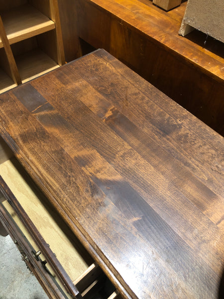GHC - Dark Stained Pine & Veneer Chest of Drawers